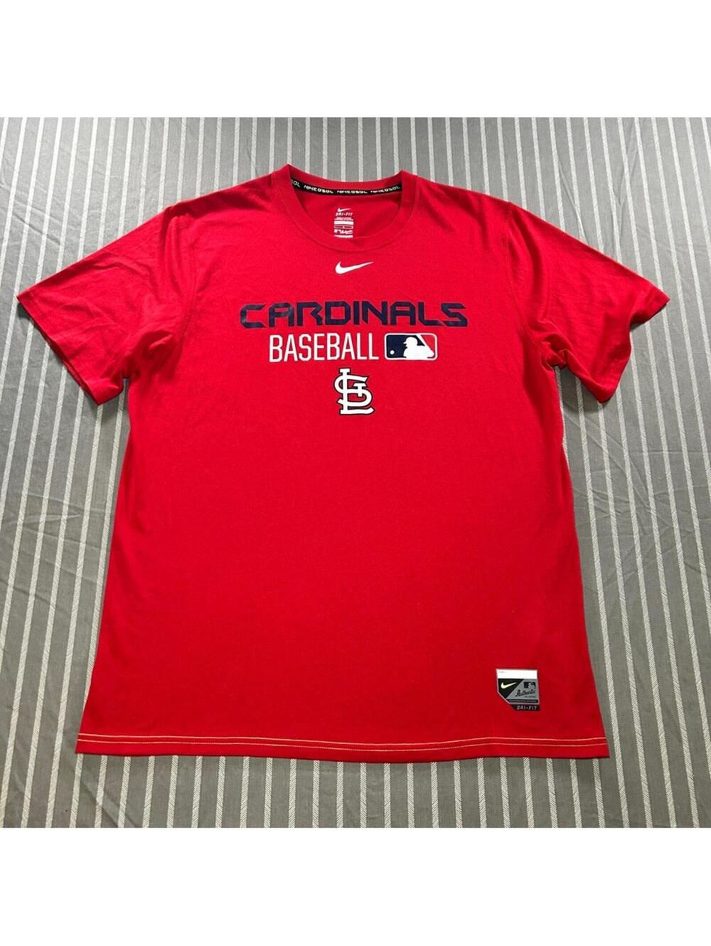 St. Louis Cardinals Mens Nike Authentic Collection Dri-Fit Cotton T-Shirt Large